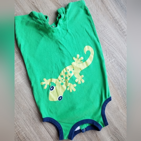 2009 vguc Hanna Andersson size 90 3T green lizard romper - Picture 8 of 12